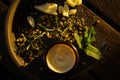 Morning in The Hollow Whipped Tallow Balm with rosemary, mint, sage and chamomile herbs in golden light